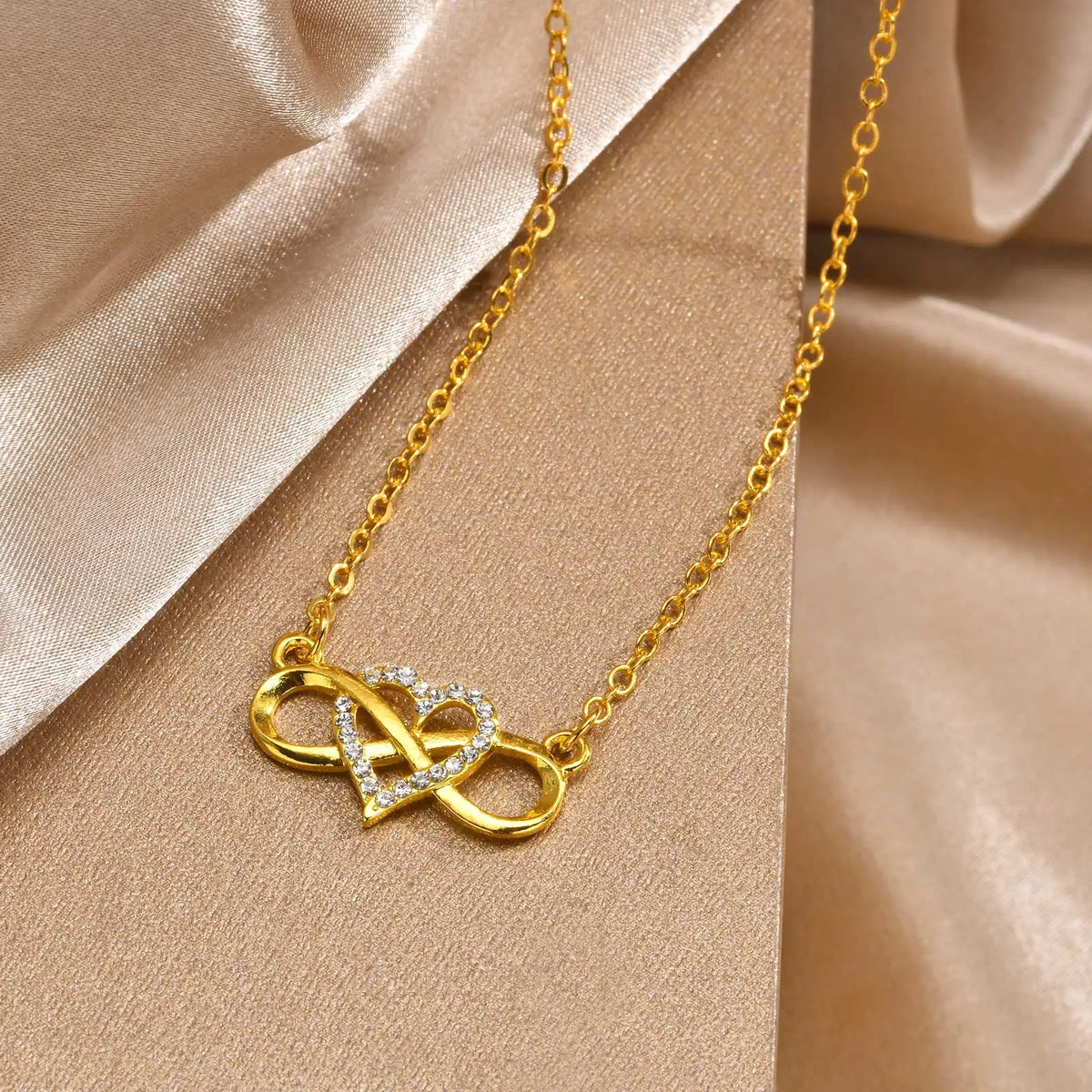 Infinity Heart Necklace for Women with Cubic Zirconia Anniversary Birthday Jewelry Gifts Wife Girlfriend Mom Daughter