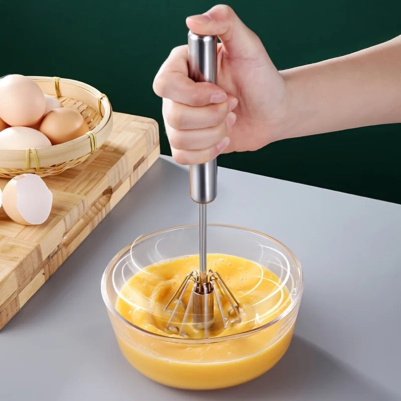 Stainless Steel Semi-Automatic Egg Beater | Manual Cream and Egg Mixer for Baking