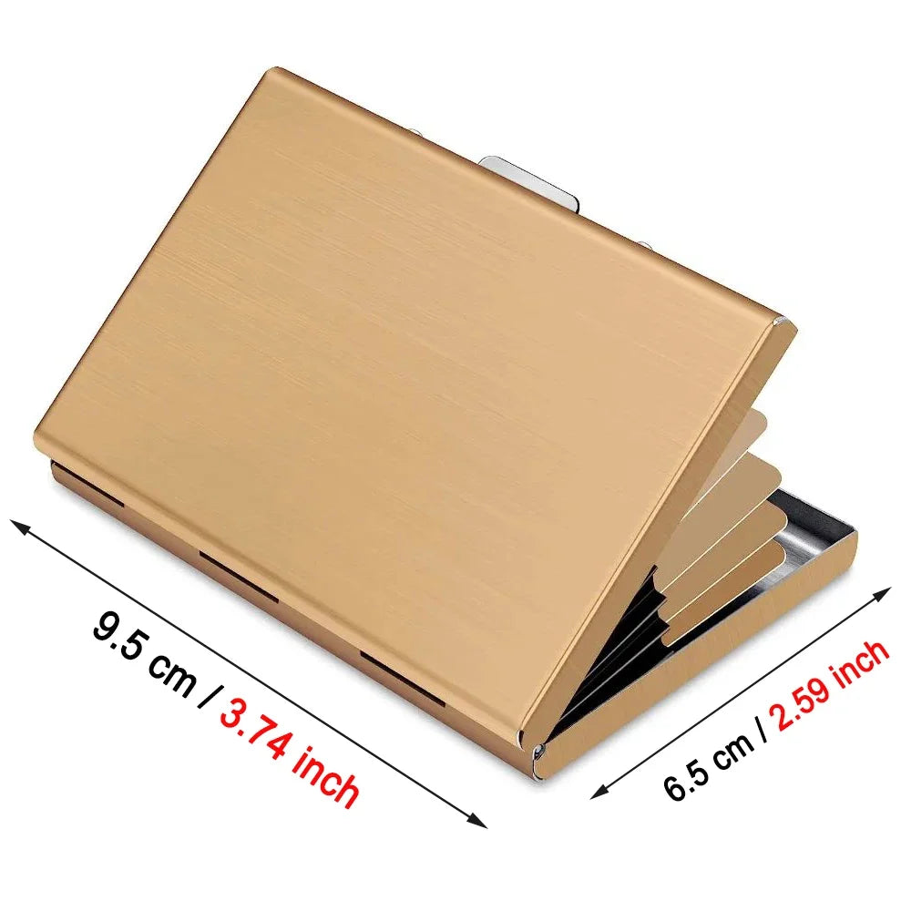 RFID Blocking Credit Card Holder | Slim Metal Wallet for 6 Cards