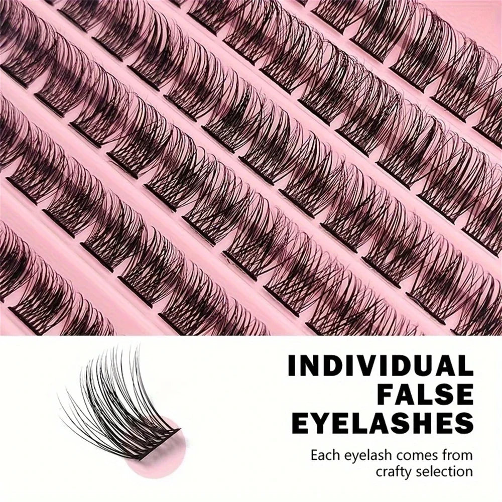 120 Pieces of Natural Appearance D Curling Mascara Clusters (8-16 mm), Mascara Extension Kit