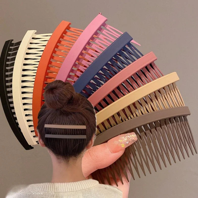 1Pcs Colorful Plastic Side Hair Twist Combs French Twist Comb Women Fine Hair Clips Hairs Styling Accessories 7 Colors