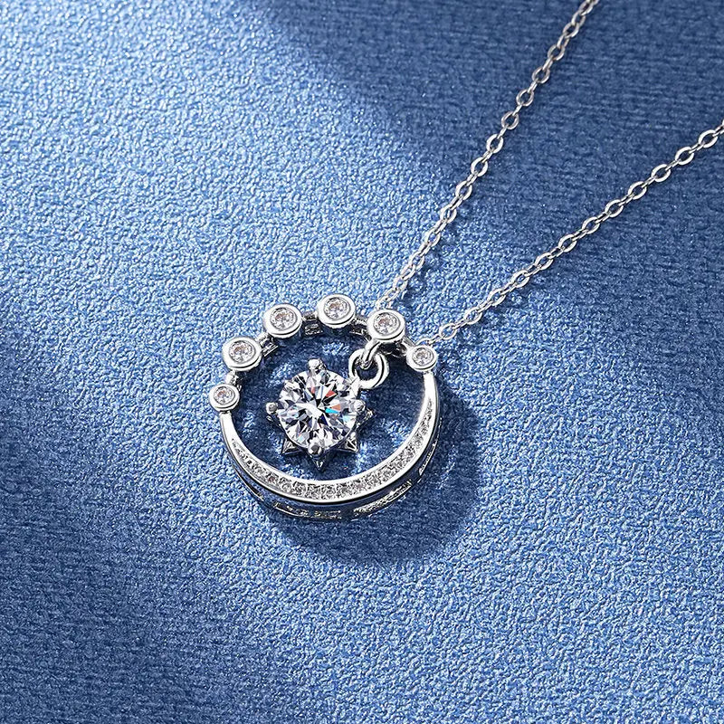 925 Sterling Silver Necklace Pendant Shining Zircon for Women Wedding Jewelry Engagement Charm Party Gift