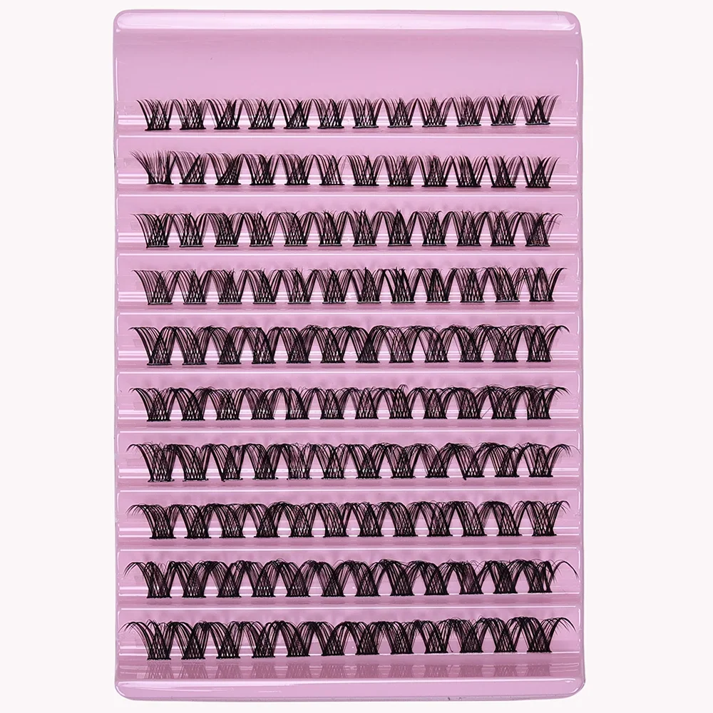 D Curl Mink Individual Cluster Lashes 120Pcs 8-16mm Mixed Size Full Volume Natural DIY Self-Graft Lash Extensions