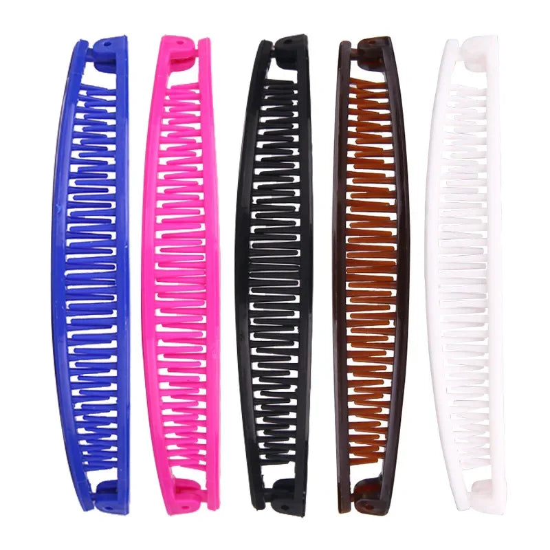 Solid Color Ponytail Hoder Hair Clamp Banana Hair Clips Women Hair Claw Barrettes Hairpins Fashion Styling Accessories for Girl