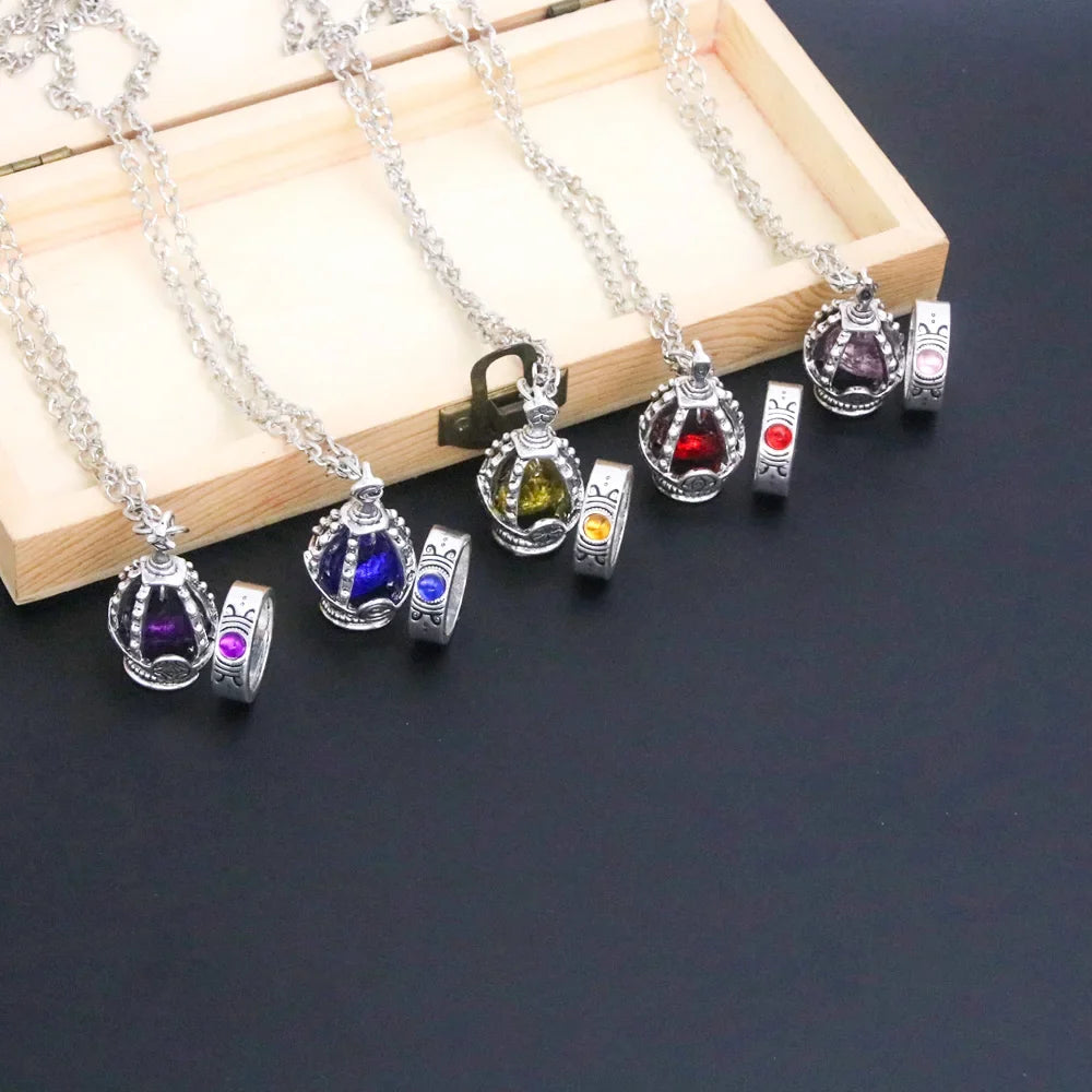 Madoka Magica Soul Gem Necklace Set | Kaname Madoka Mami Pendant Jewelry