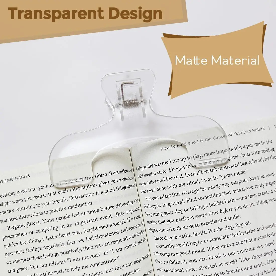 2pcs Transparent Book Page Holder for Reading, Book Opener Holder Convenient for Reading Teaching and Fixing Music Book