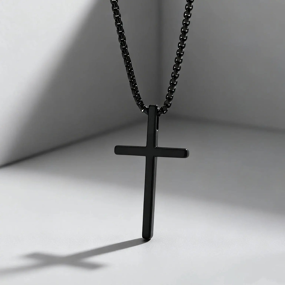 Fashionable Cross Pendant Necklace | Unisex Stainless Steel Box Chain