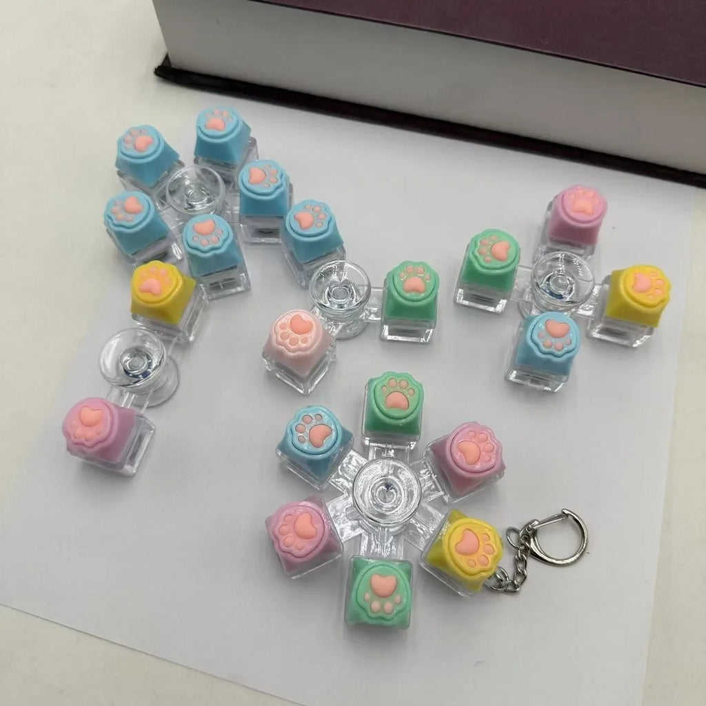 Mini USB LED Keyboard Fidget Keychain | Clickable Stress Relief Desk Toy with Light