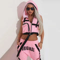 Women’s Hooded Vest & Ripped Pants Set Streetwear