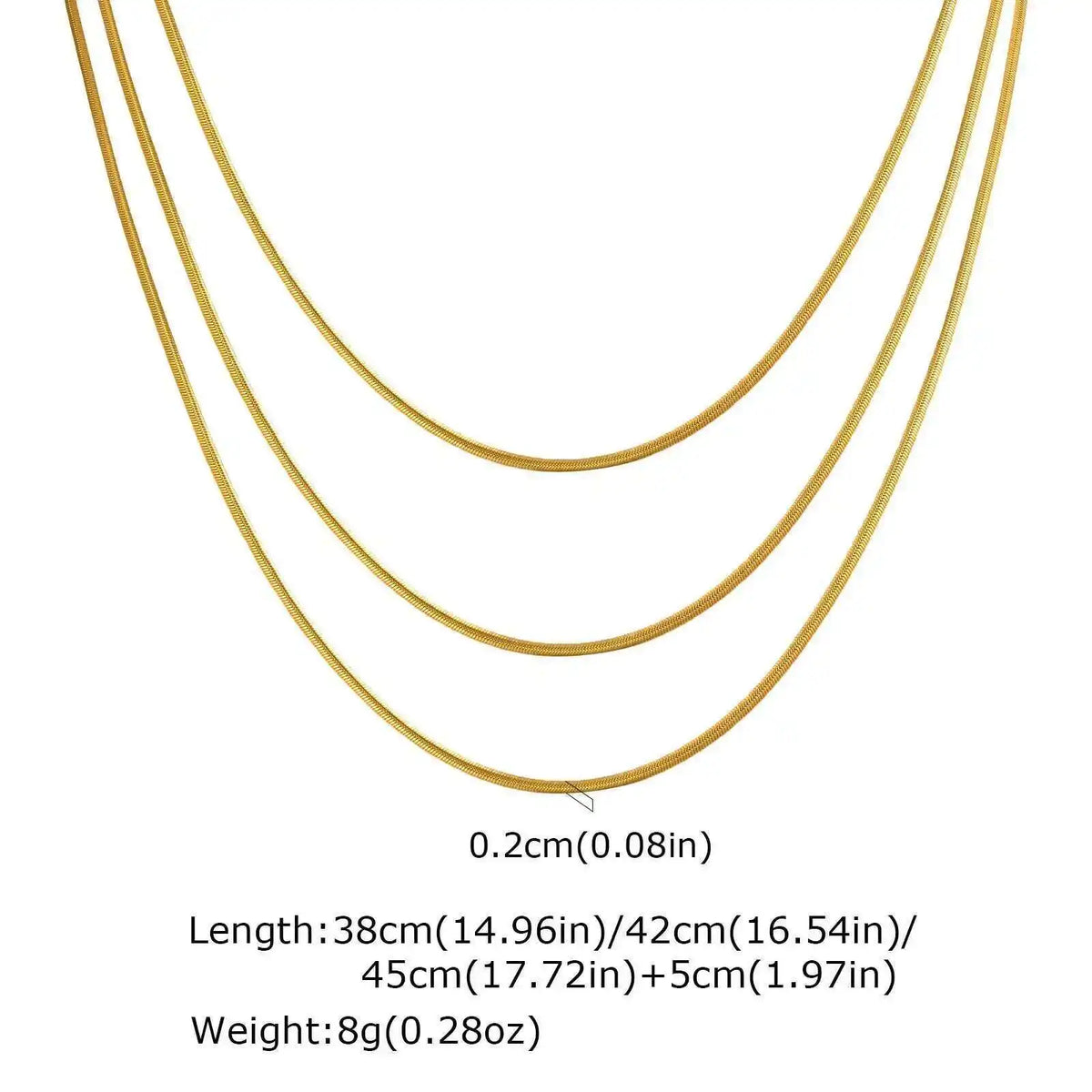 Waterproof Layering Necklaces for Women,stainless Steel Triple Stacked Snake Clavicle Chain Choker Necklaces