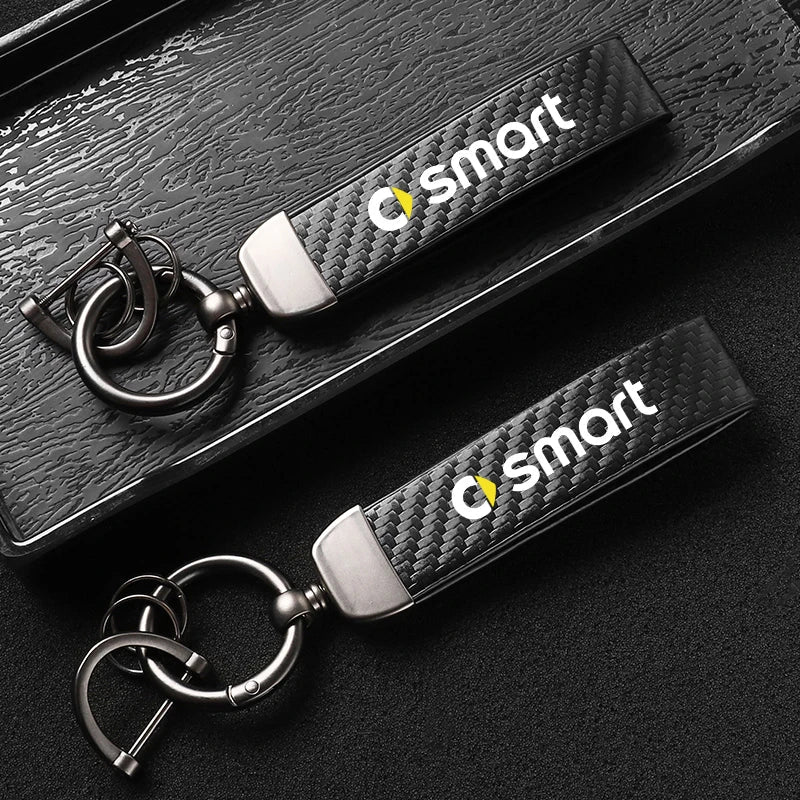 Carbon Fiber Style Keychain | Smart EQ Fortwo Key Ring