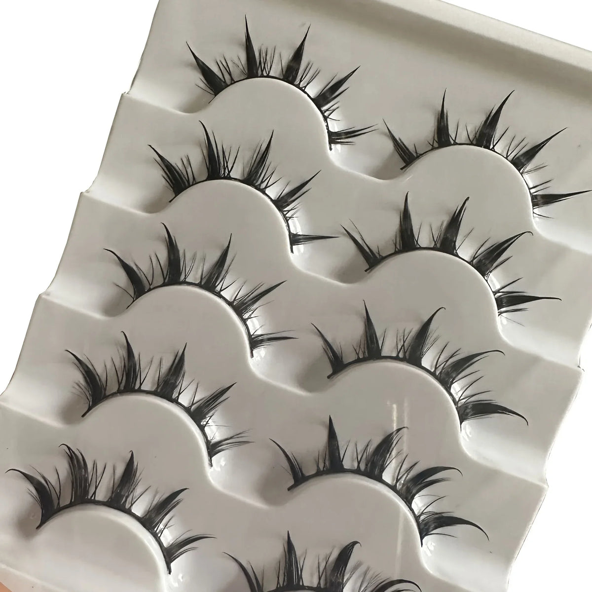 5 Pairs Manga Lashes Natural Look Wispy False Eyelashes Fluffy 3D Volume Spiky Anime Fake Eyelashes for Cosplay Daily Makeup