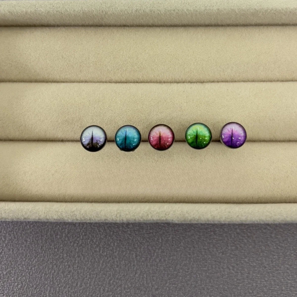New Trendy Hypoallergenic Stainless Steel Colorful Eye Tongue Rings for Women Tongue Stud Body Piercing Jewelry