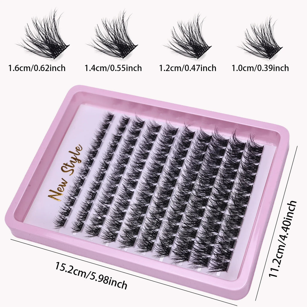 Lash Clusters D Curl Individual Lashes Fluffy Volume DIY Eyelash Extensions Thick Cluster Lashes for Home Use