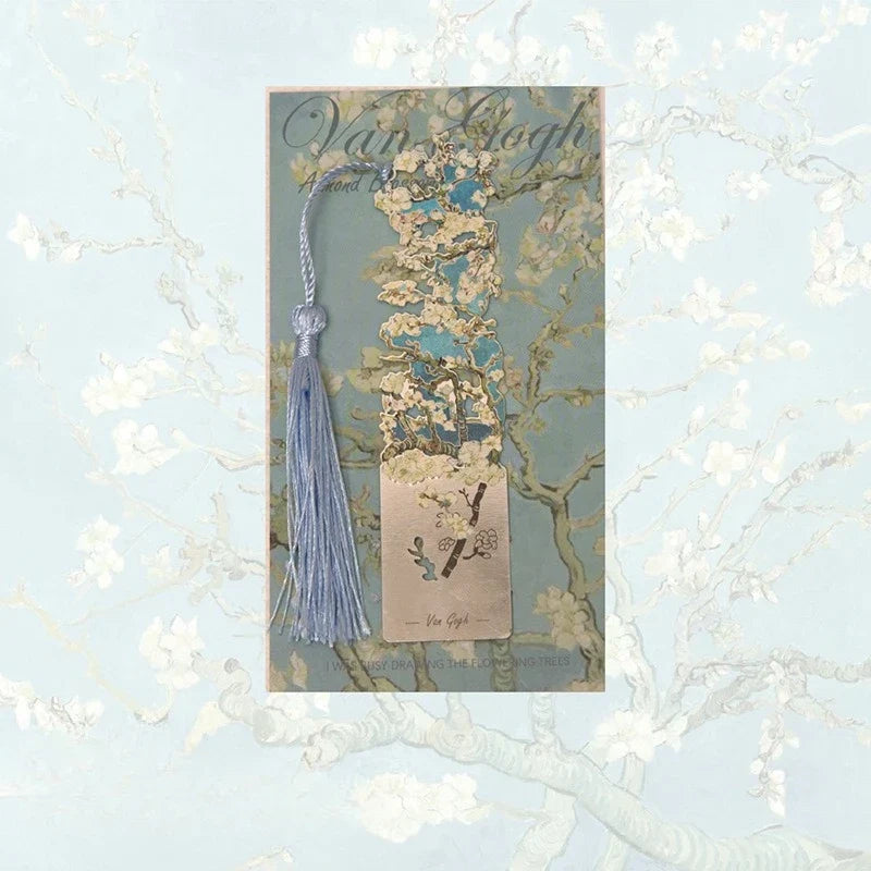Floral Painting Hollow Metal Bookmark - Aesthetic Book Page Clip, Student Reading Mark Accessories & Stationery Gifts