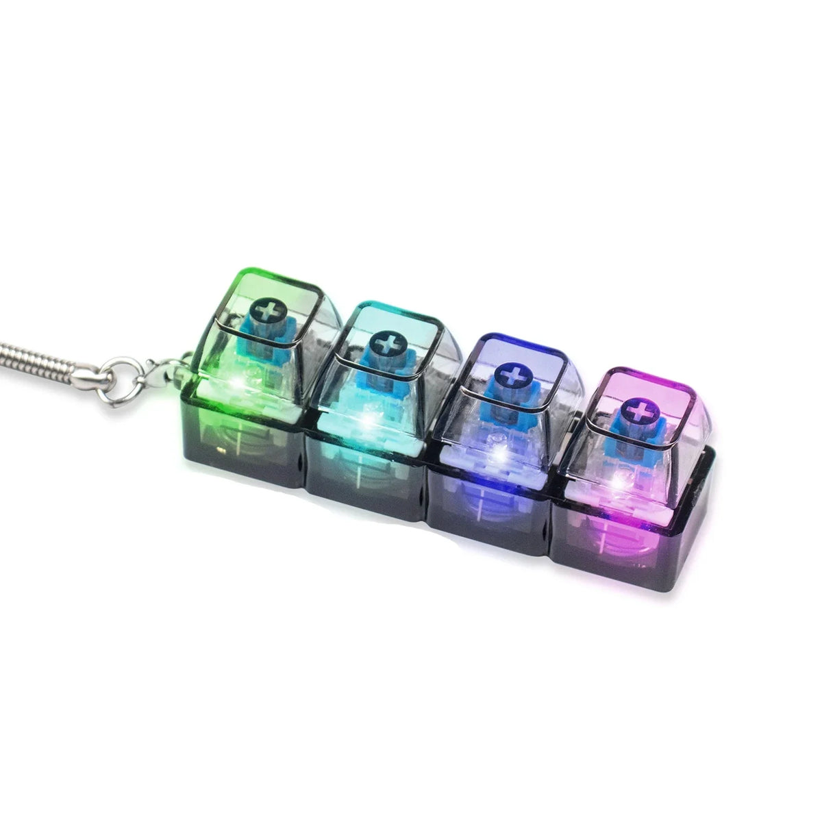 Mini USB LED Keyboard Fidget Keychain | Clickable Stress Relief Desk Toy with Light
