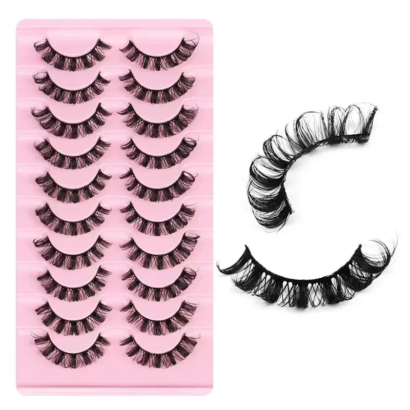 10Pairs 3D Mink Lashes Russian Strip Lash Dramatic False Eyelashes Faux Cils Makeup Fake Eyelash Extension Maquiagem
