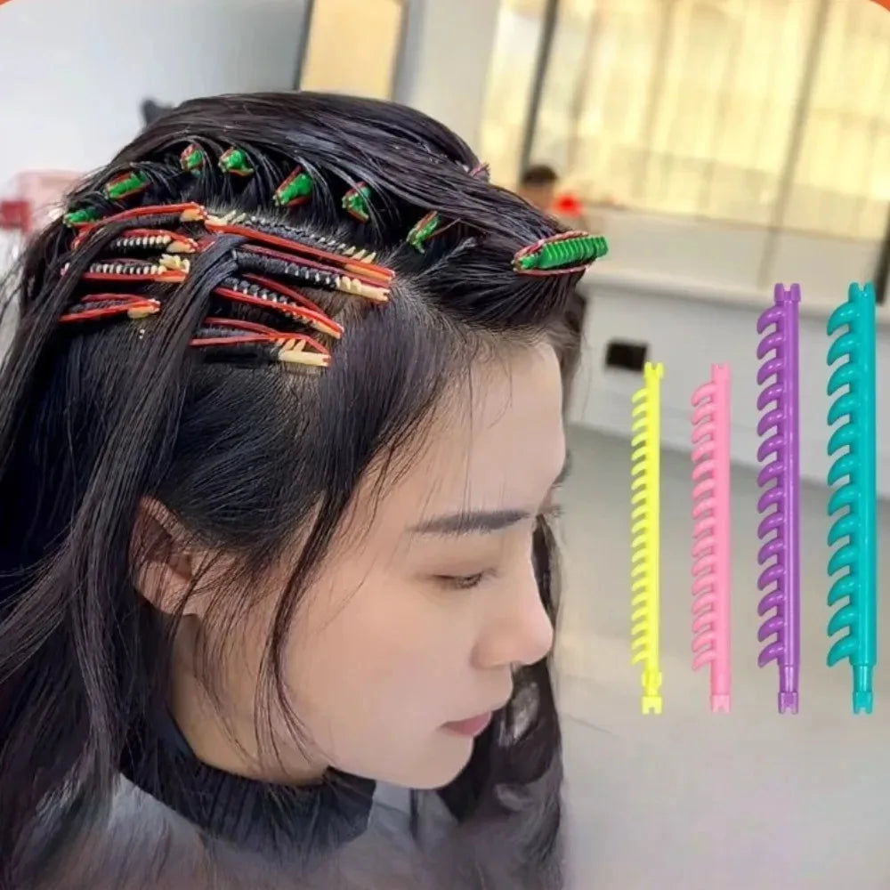 20/30pcs Hair Root Perm Rods Bars Curlers with Clips Bangs Volumizing Waves Fluffy Salon Hair Rollers Set Hair Styling Tools