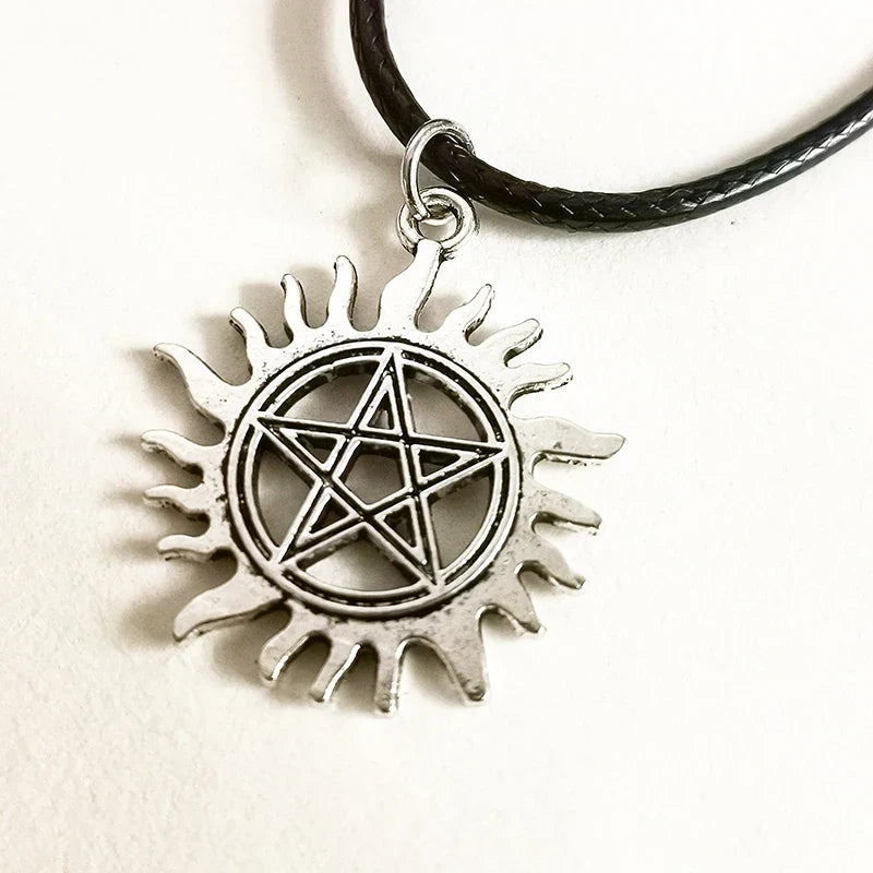 Supernatural Pentagram Star Pendant Necklace for Women Men Black Fashion Choker Wicca Witchcraft Vintage Goth Gothic Jewelry