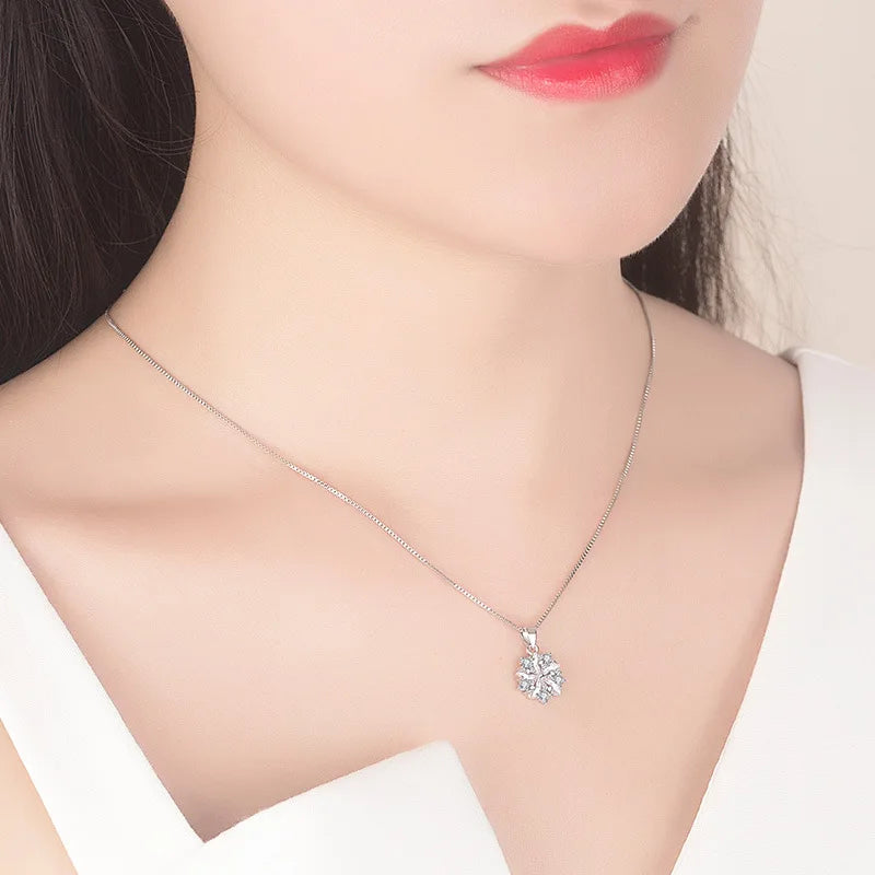 925 Sterling Silver Necklace Zircom for Women 18k Gold Plated Jewelry Pendant Birthday Party Gift Jewelry Gift N12