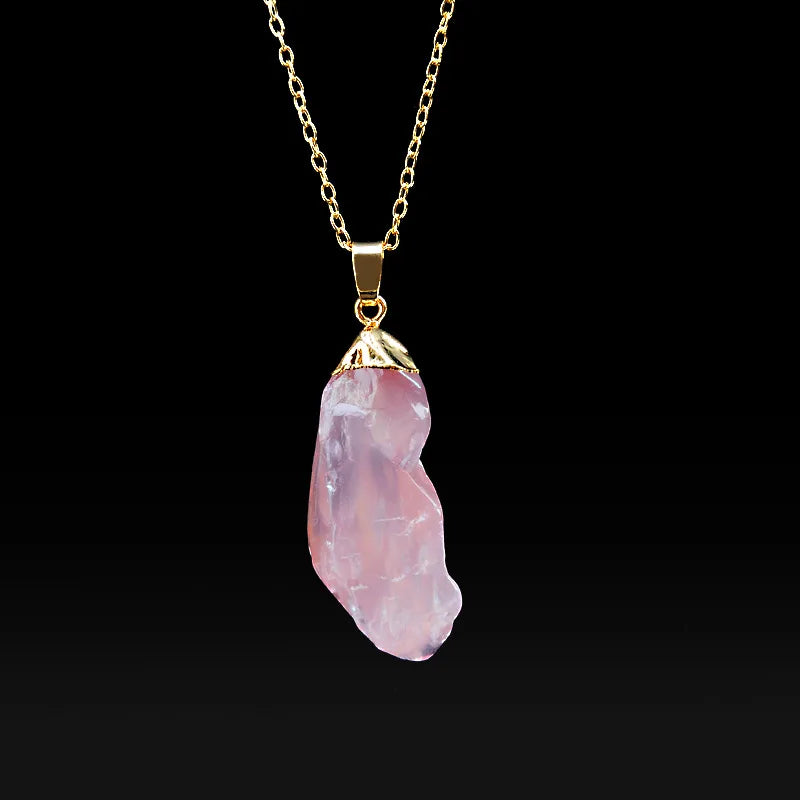 Irregular Amethyst Gemstone Necklace Healing Crystal Chakra Stone Women Birthday Gift Citrine Gemstone Necklace Healing Crystal