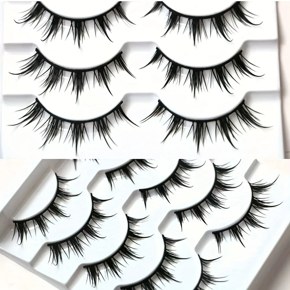Anime-Inspired False Eyelashes, 5 Pairs Cartoon Eye Faux Lashes, Dramatic Look Demon Style, Volumizing & Lengthening