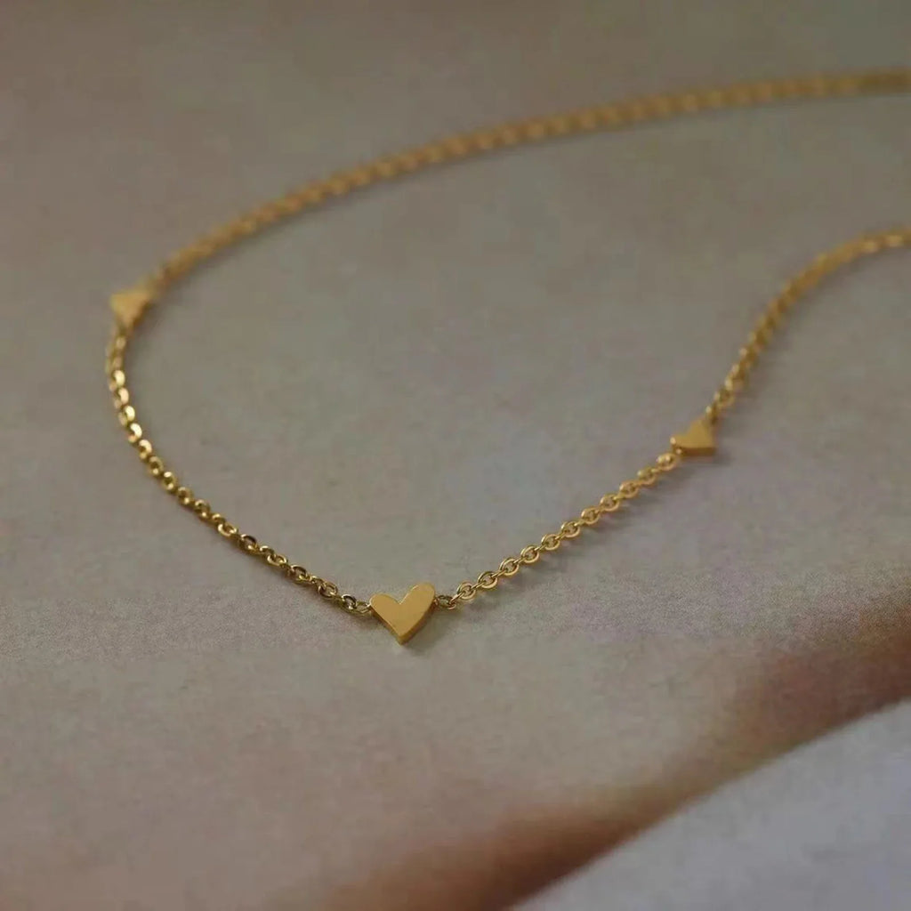 316L Stainless Steel Mini Heart Clavicle Chain Choker Necklace Women Chain Necklace Simple Jewelry