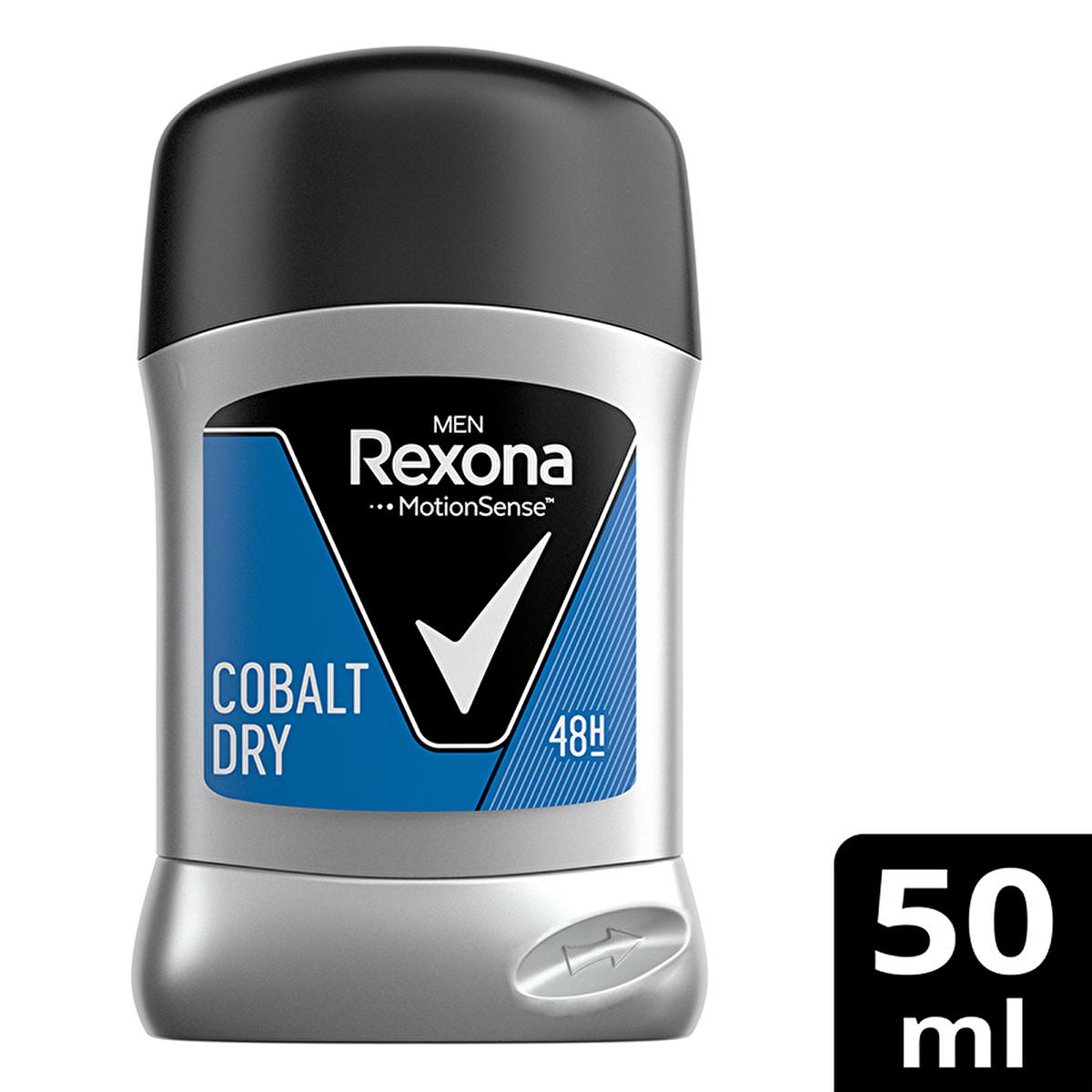 Rexona Men Cobalt Dry Antiperspirant Deodorant Stick - 48 Hour Protection, MotionSense Technology