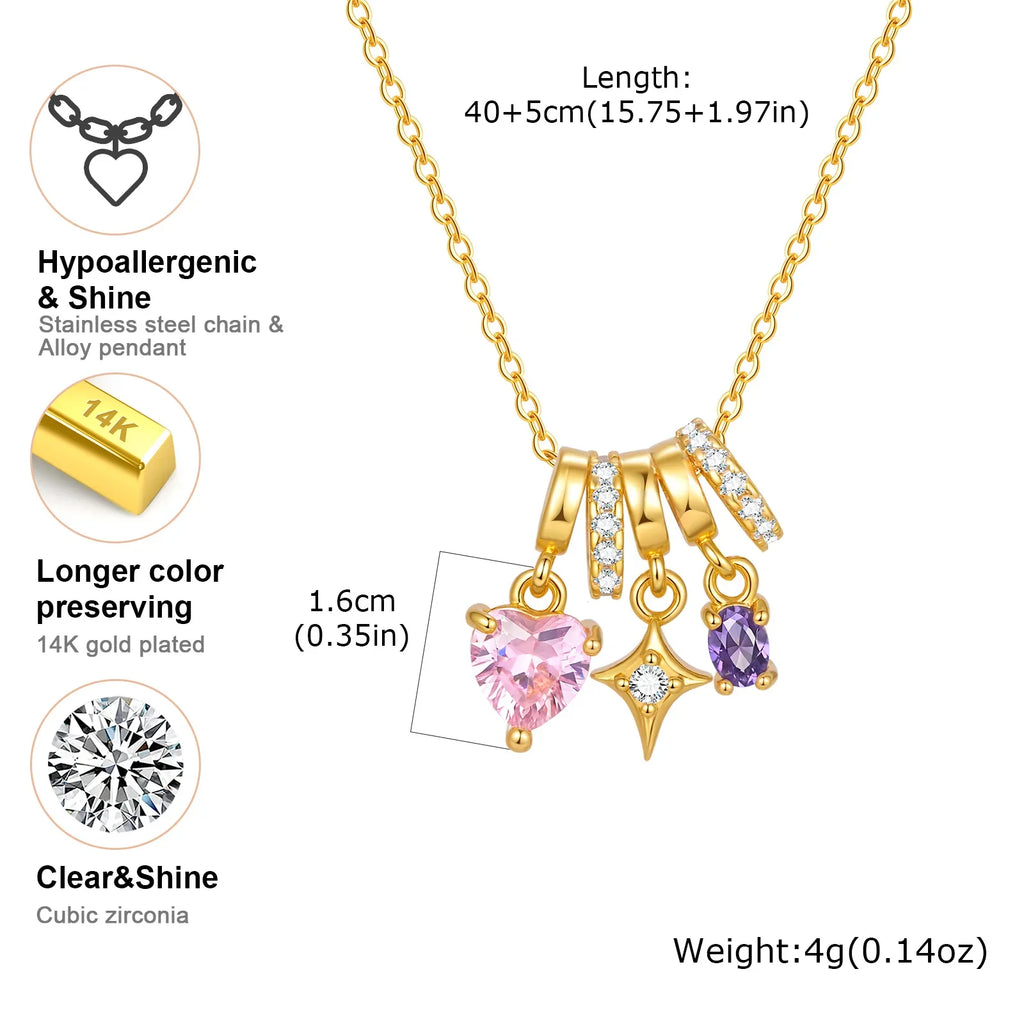 Charms Heart Pendant Necklace for Women, Golden Stainless Steel OT Toggle Necklace, Layered Necklace Stylish Valentine's Gift