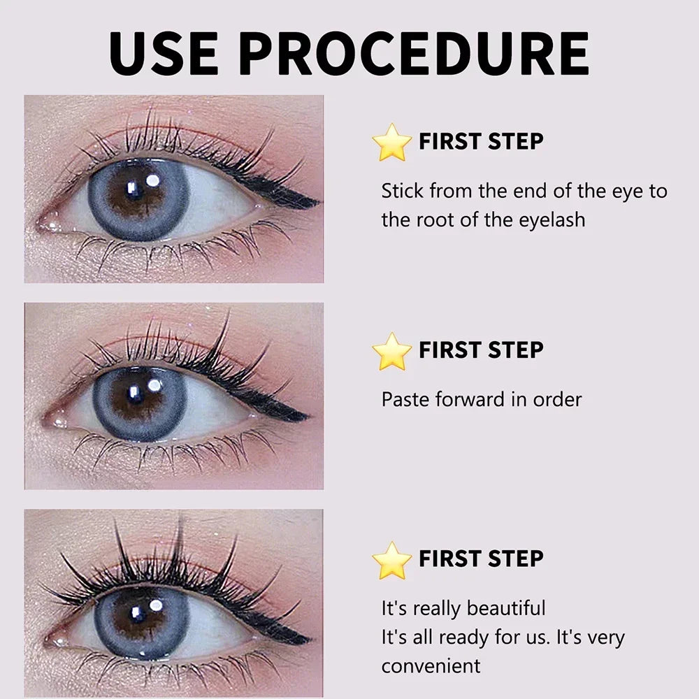 Individual Lashes 160 Clusters Soft Ribbon Segmented False Bundles Eyelashes DIY Individual Clusters Lash Extensions