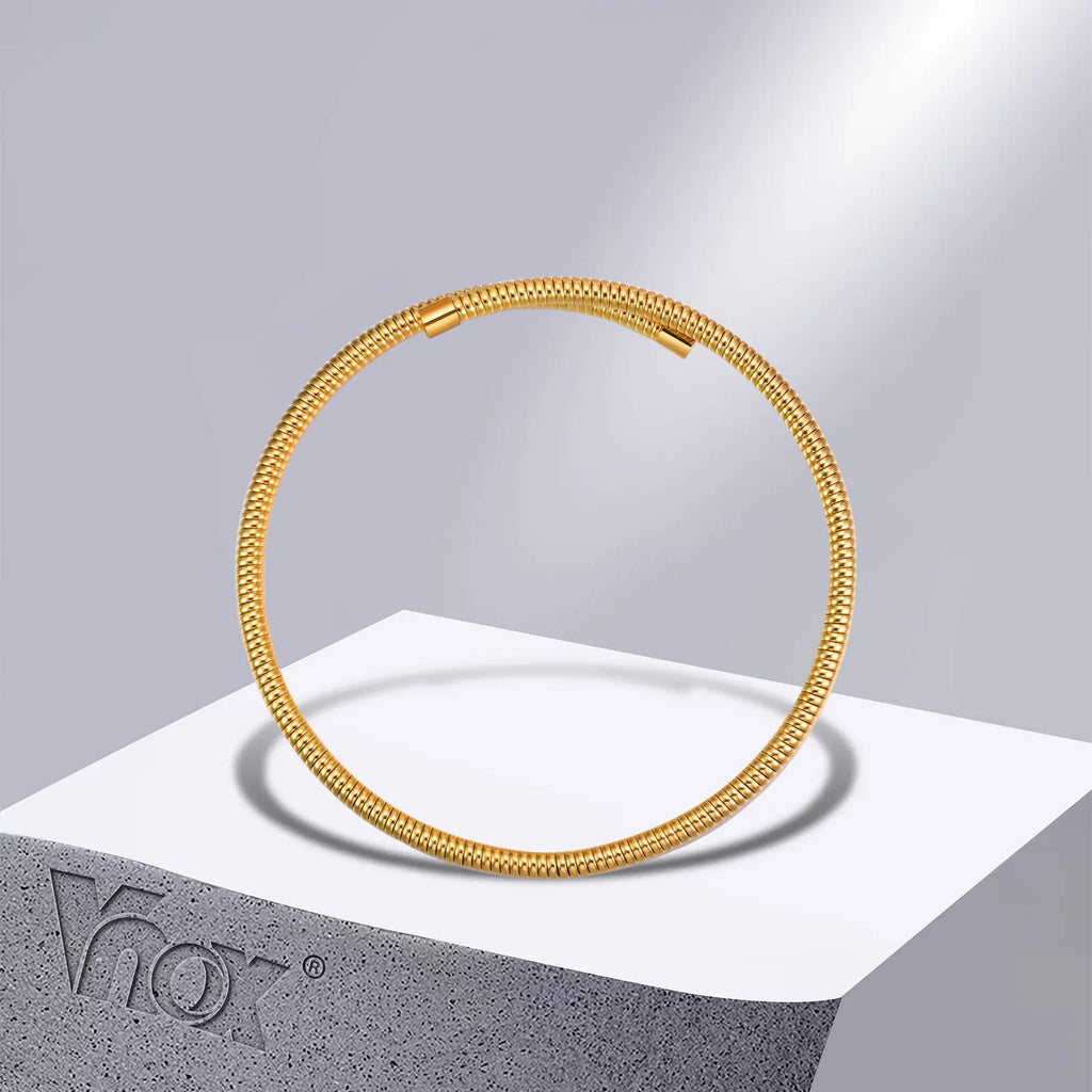 Vnox Cool Exaggerated Snake Bone Choker Necklaces for Women Lady, New Trendy Hip Hop Metal Chain Collar Party Gift Jewelry
