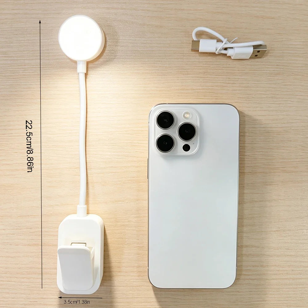 1pc USB Charging Adjustable Reading Light -3 Color Modes, Eye Protection LED, Portable Book Night Light, Office Study Supplies