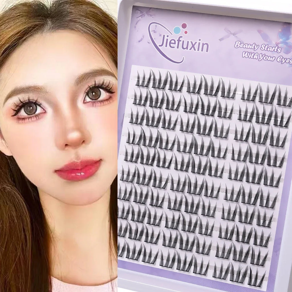 Natural Look DIY Lashes Extension Kit Cute Cat Paw False Eyelashes for Enlarged Eyes Make Up Eyelash Extension
