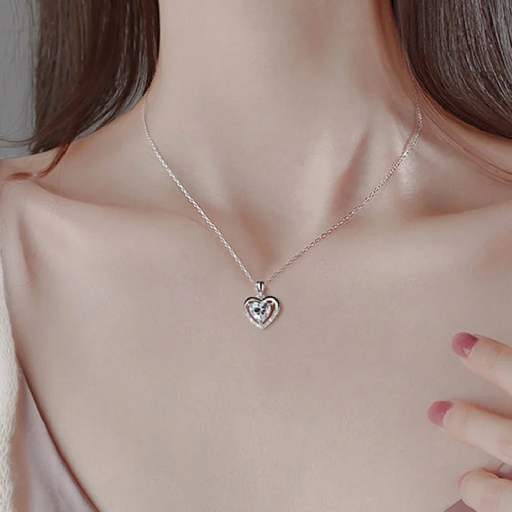 Eternal Heart Love Necklace Women's High End Stainless Steel Clavicle Chain Accessories Jewelry Valentine's Day Gift