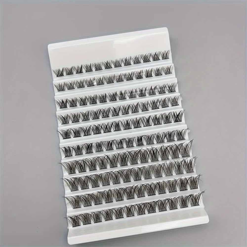 10 Rows Single Cluster Fluffy Lash Natural Look Eyelash Extensions 8-16MM Mixed Length D Curl Individual Lash Bundles 40D
