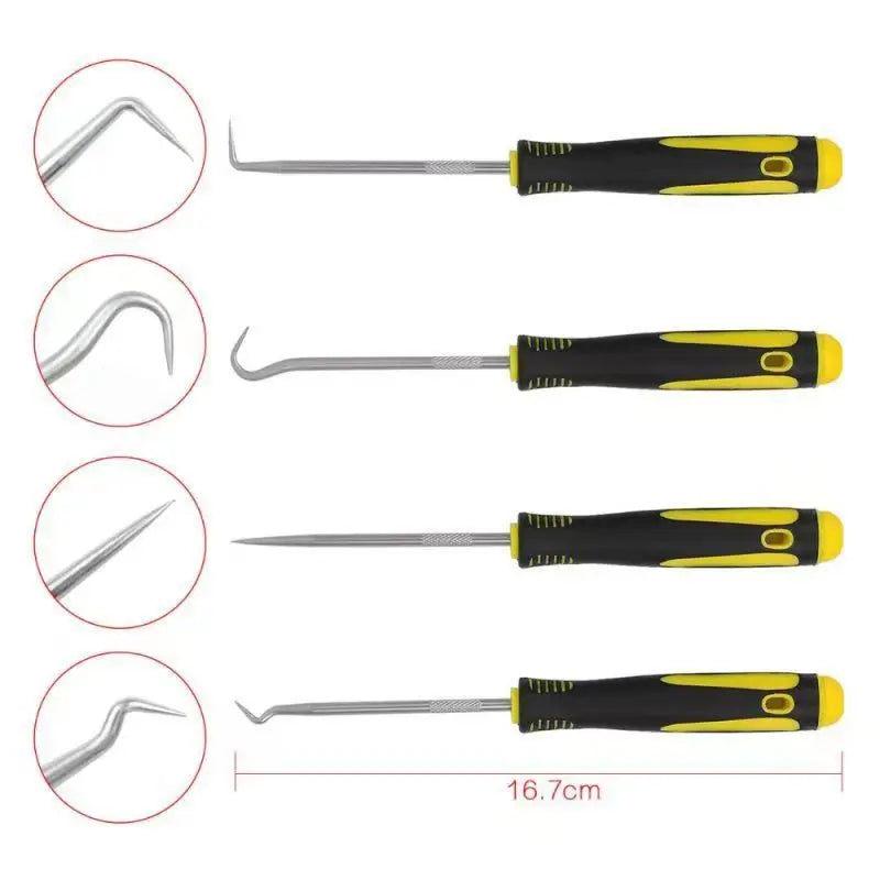 4 Pieces Long Pick & Hook Set Gasket Puller Pick Tools for Removing Car Auto Oil Seal O-Ring Seal Tools