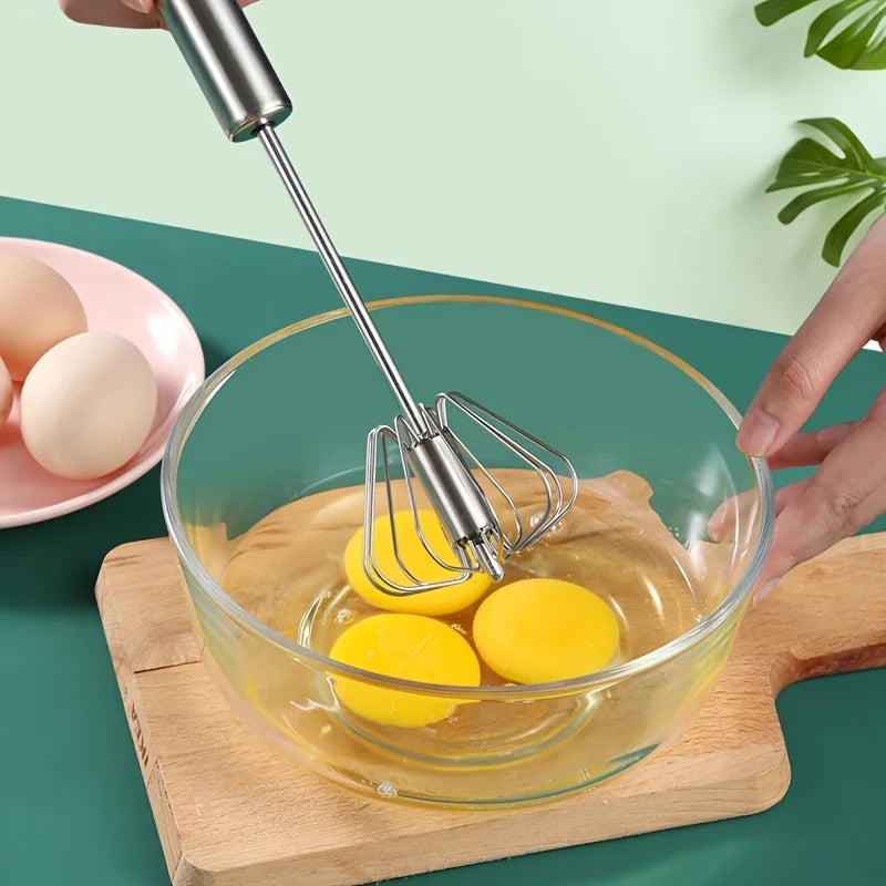 Stainless Steel Semi-Automatic Egg Beater | Manual Cream and Egg Mixer for Baking