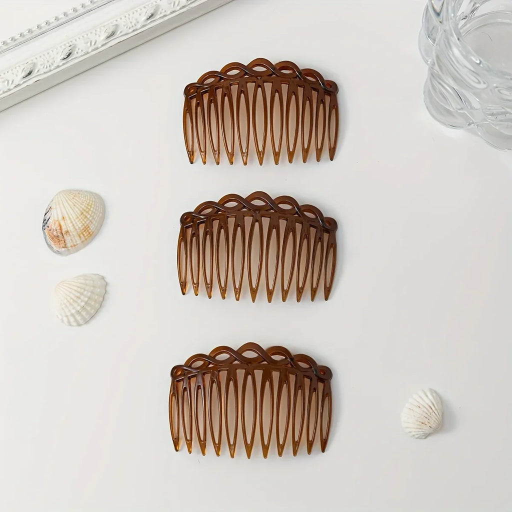Teeth Plastic Hair Side Comb Vintage Twist Comb French Style Hair Clip Comb Hair Accessories For Women