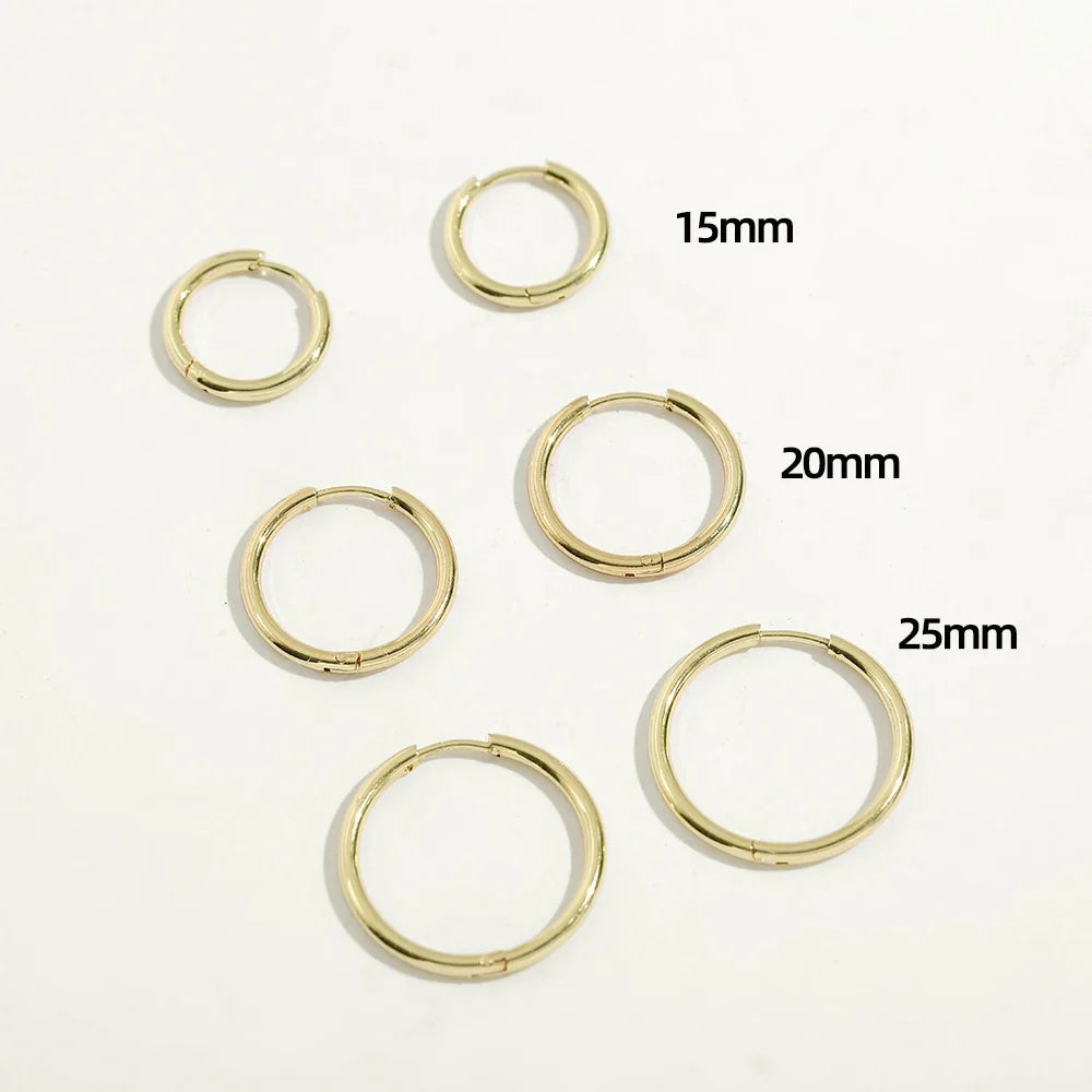 Gold Hoop Earrings for Women | Stainless Steel Round Huggies