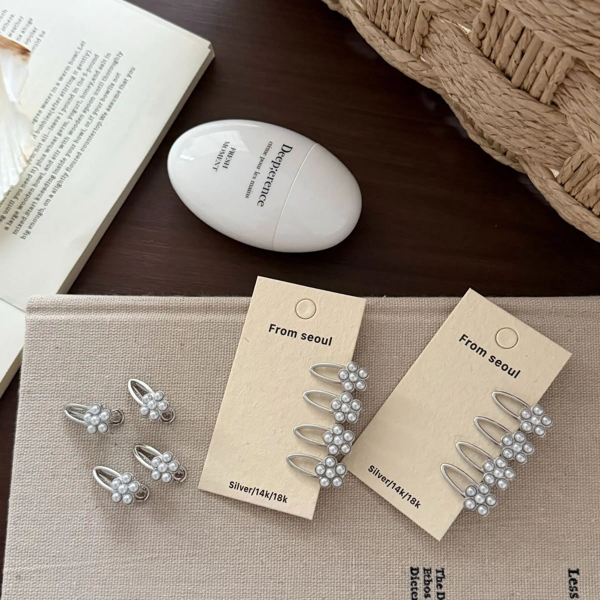 High Quality Small Pearl Flower Hair Clip for Front Bangs Korean Elegant Side Clip Women Daily Office New Hair Clips for Women