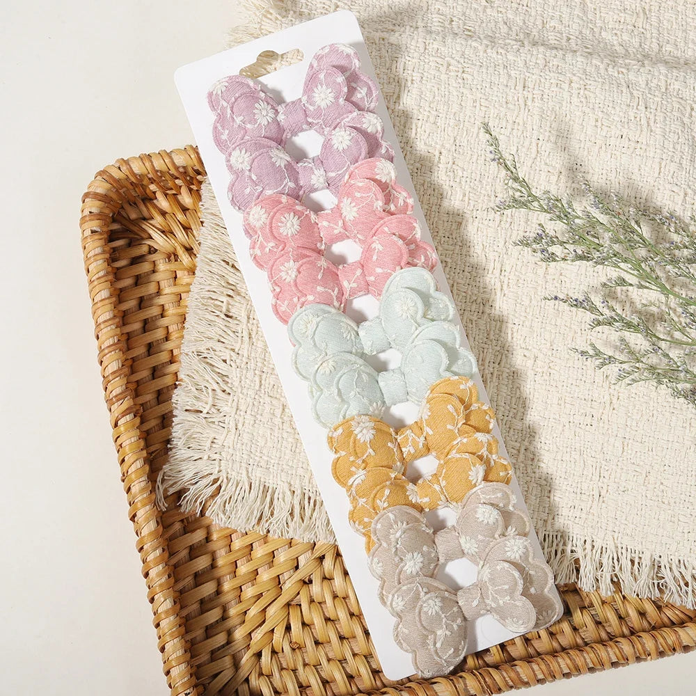 10PCS/Set New Fabric BB Hair Clip Children's Girls' Teenagers' Side Bangs Clip Girls' Party Daily Decoration Hair Accessories