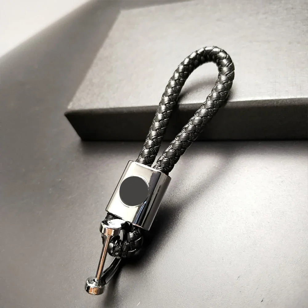 Hand-woven Leather Car Key Ring | Premium Rope Keychain for Men and Women