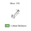 1pc 20G-16G Stainless Steel Monroe Lip Stud Ring, Tragus Helix Conch Cartilage Earring Piercing Lip Labret Piercing Jewelry