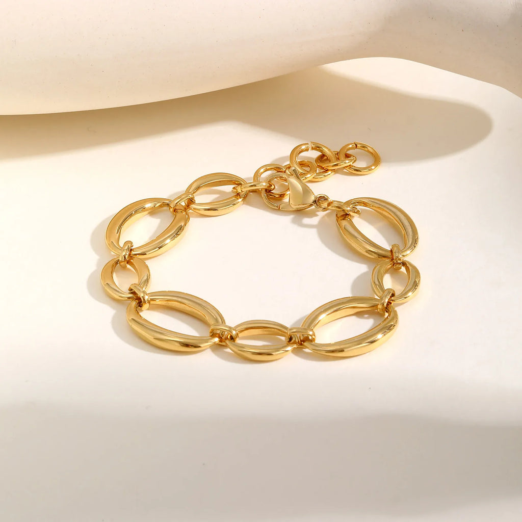 Elliptical Chain Bracelet for Women | Handmade Stainless Steel Jewelry