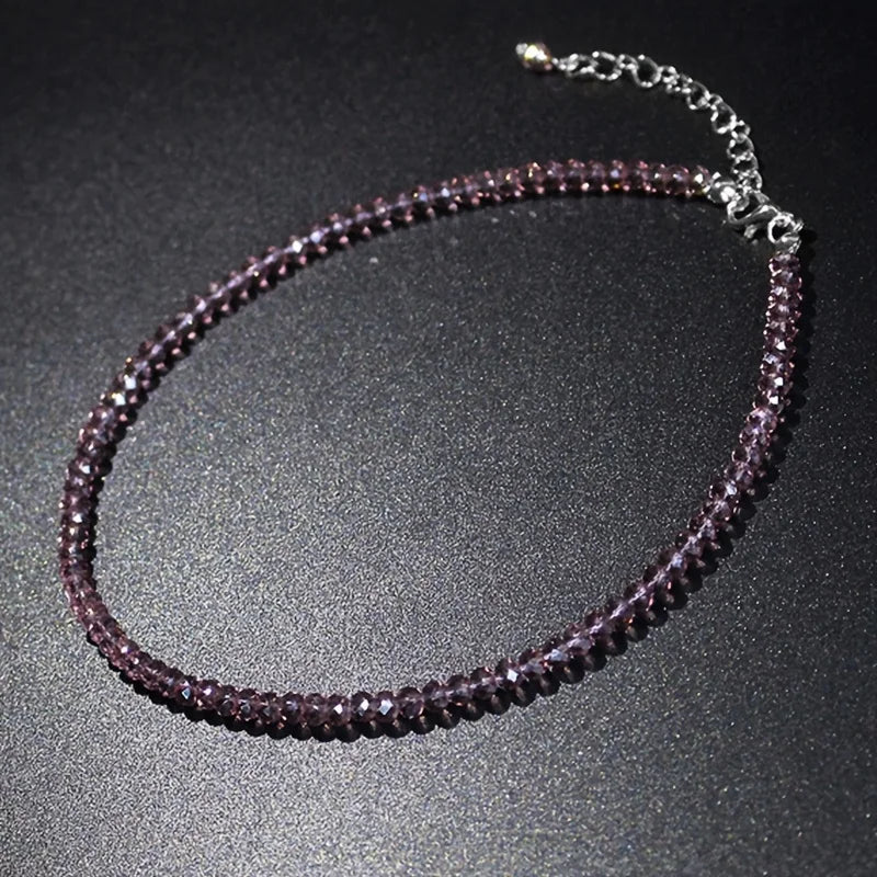 Sparkling Classic Noble Multi-color Artificial Crystal Necklace Neck Jewelry For Birthday Valentine's Day Lovers Gifts