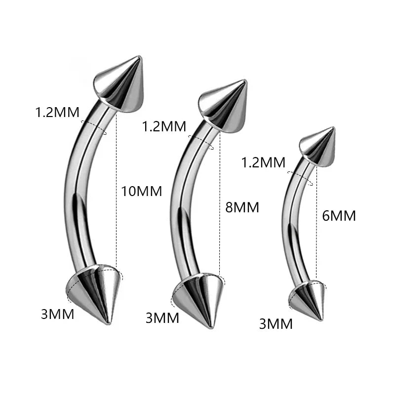 1/5Pcs Eyebrow Lip Piercing Banana Shape Lip Ring Stainless Steel Curved Barbell Stud Helix Navel Cartilage Earring Body Jewelry