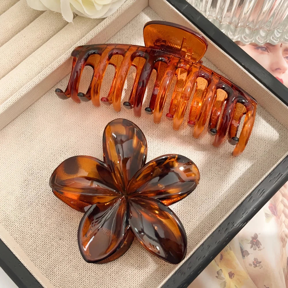 19 Styles Hair Claw Clips for Women Flower Cross Dots Heart Geometric Chic Barrettes Grip Hair Accessories Headwear