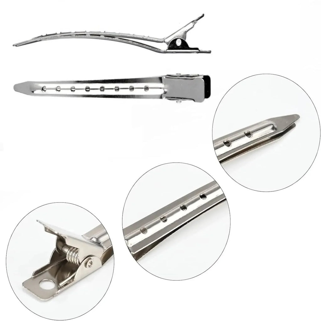 Hair Salon Hair Clips Metal Duckbill Crocodile Curling Hair Styling Clips Barber Shop Hair Positioning Clips Women Hair Clips