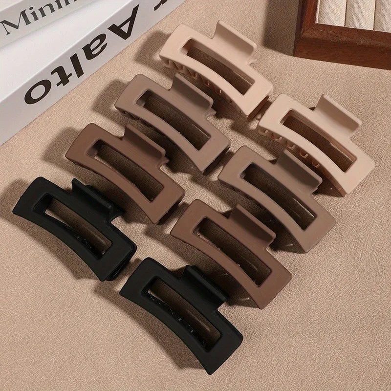 4pcs matte acrylic anti-slip shark clips | women’s hairpins | set of hair accessories suitable for everyday hairstyles.