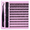 Wispy D Curl Cluster Lashes DIY Complete Kit with Bond & Tweezers Soft Natural Nude Daily & Dramatic Cosplay Eye Looks